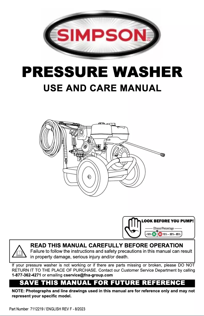 Page 1 de la notice Manuel utilisateur Simpson IS61028-S