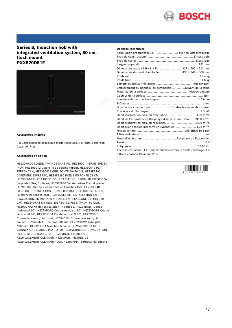 Image de la première page du manuel de l'appareil PXX820D51E