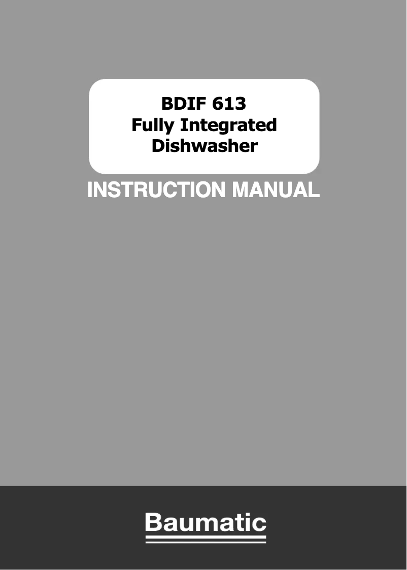 Page n°1 - Manuel utilisateur Baumatic BDIF613