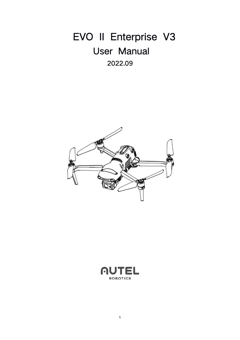 Image de la première page du manuel de l'appareil EVO II Enterprise V3