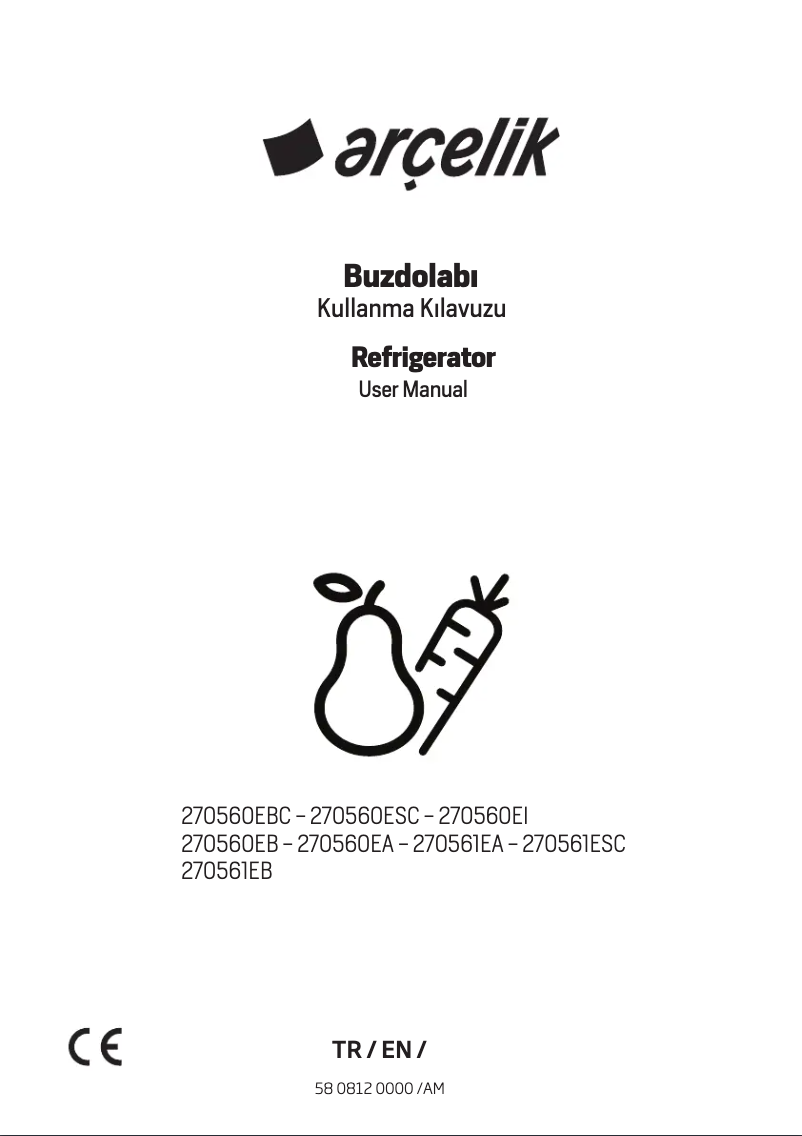 Page n°1 - Manuel utilisateur Arçelik 270561 ESC