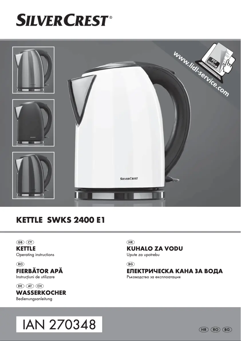 Page n°1 - Manuel utilisateur SilverCrest SWKS 2400 E1