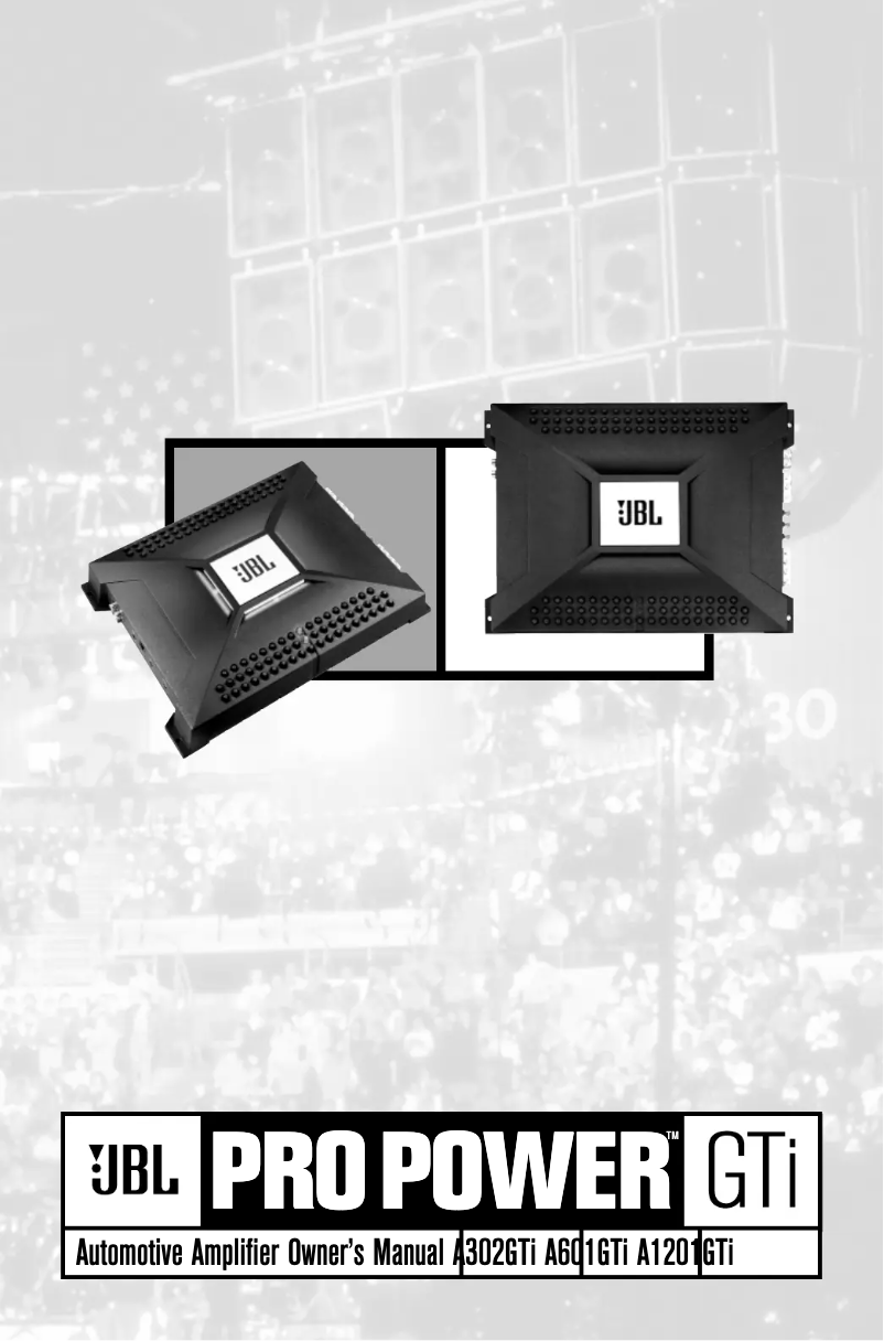 Page 1 de la notice Manuel utilisateur JBL A601GTi