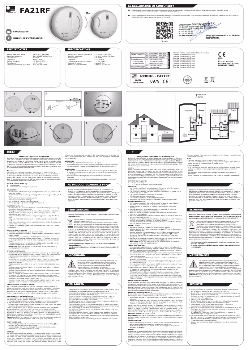 Page n°1 - Manuel utilisateur Flamingo FA21RF/2