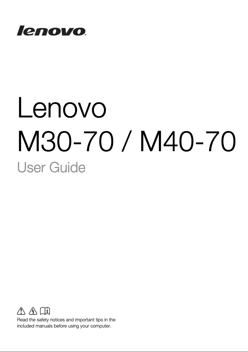 Page 1 de la notice Manuel utilisateur Lenovo Essential M30-70