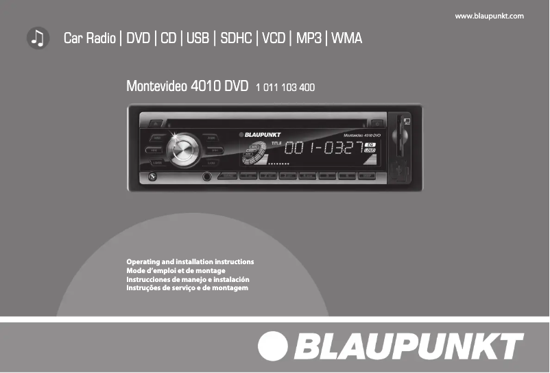 Page 1 de la notice Manuel utilisateur Blaupunkt Montevideo 4010 DVD