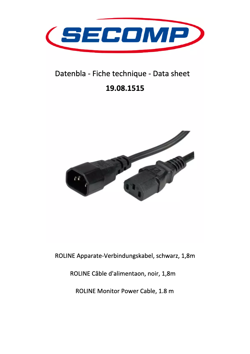 Page 1 de la notice Manuel utilisateur Roline 19.08.1515