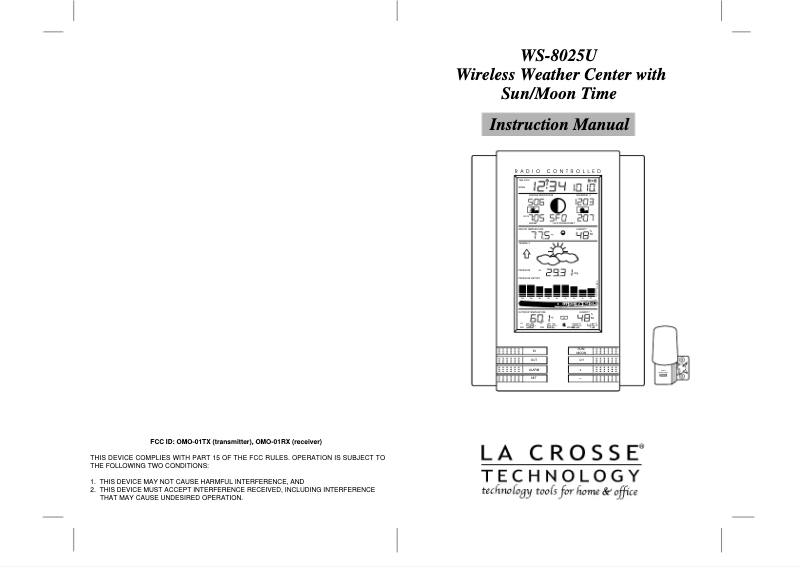 Image de la première page du manuel de l'appareil WS-8025AL