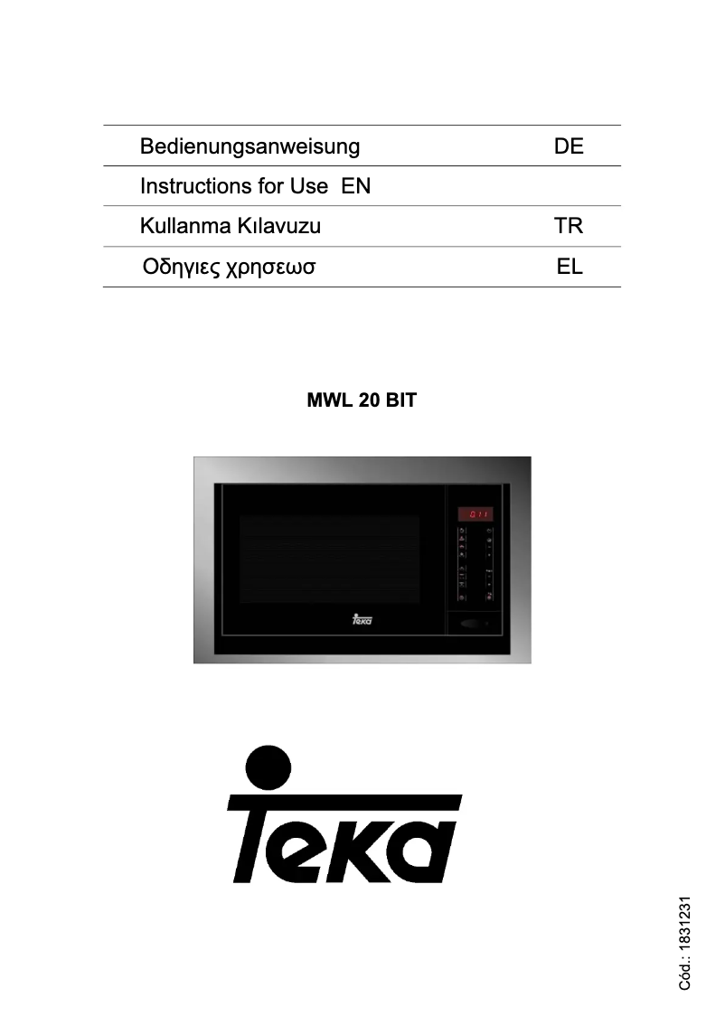 Página 1 del manual Manual de usuario Teka MWL 20 BIT