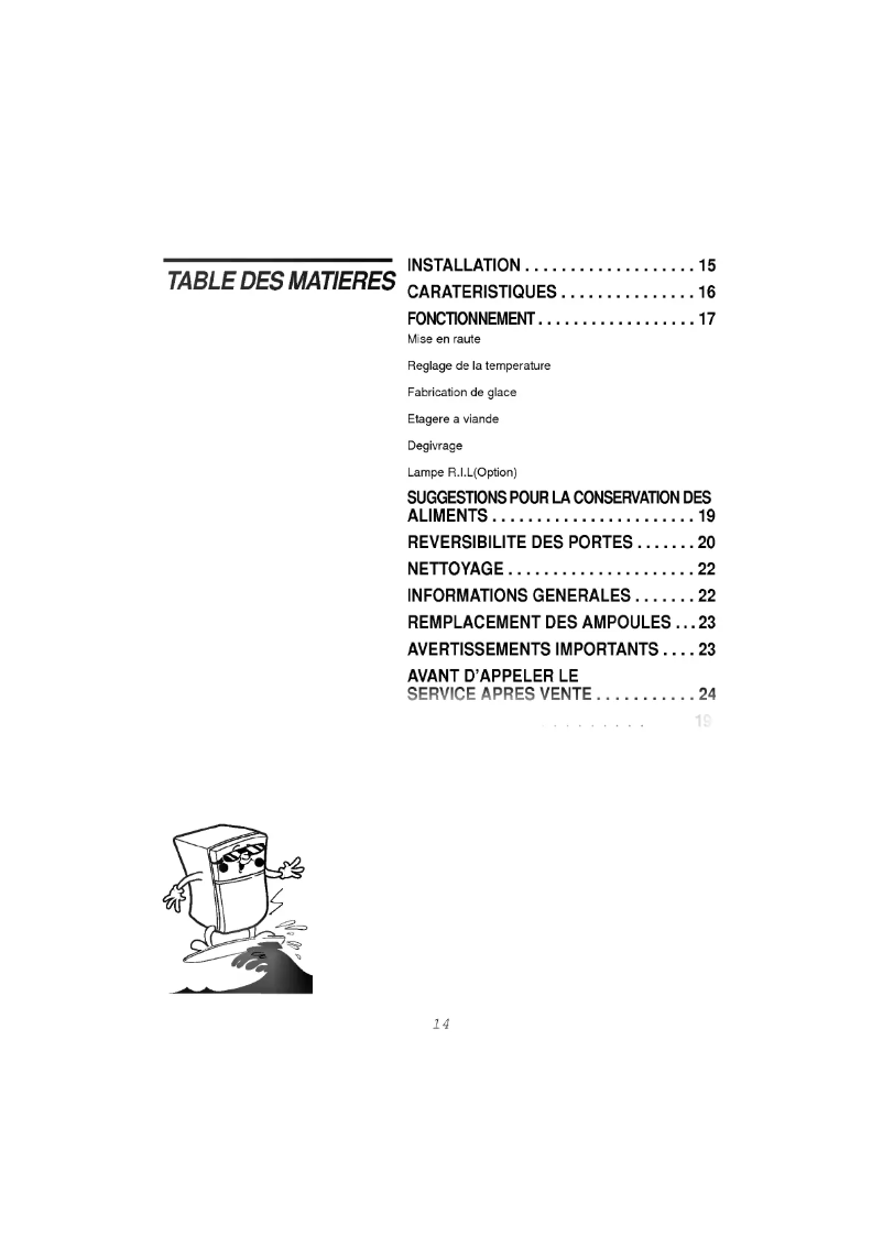 Page n°1 - Manuel utilisateur LG GR-282