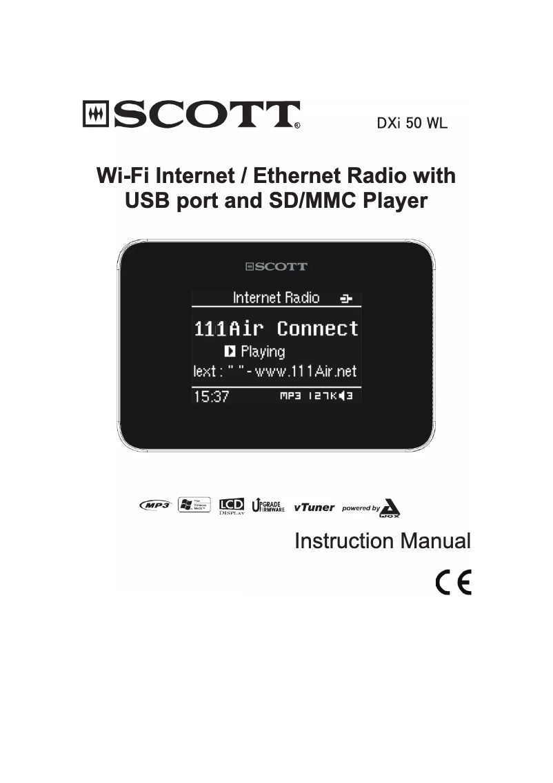 Image de la première page du manuel de l'appareil DXI 50 WL