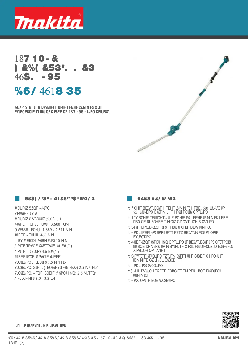 Page n°1 - Fiche technique Makita DUN461WRT