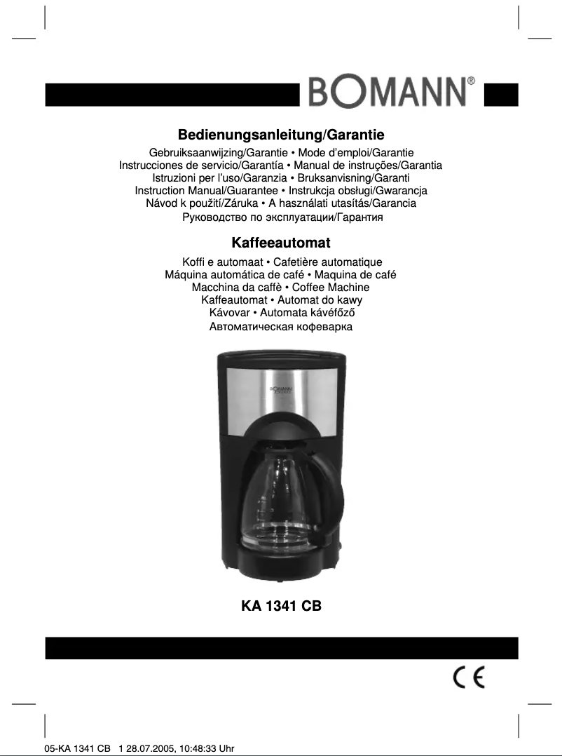 Page 1 de la notice Manuel utilisateur Bomann KA 1341 CB