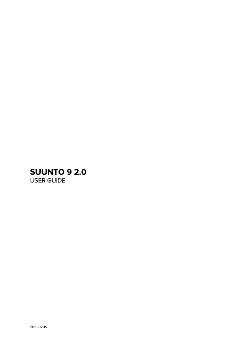 Página 1 del manual Manual de usuario Suunto 9 2.0