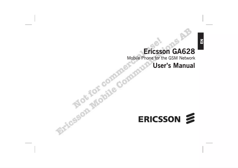 Page n°1 - Manuel utilisateur Ericsson GA628