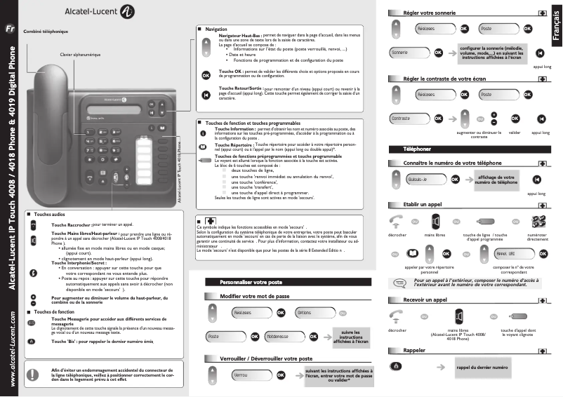 Page 1 of the manual Instruction Manual Alcatel 4018