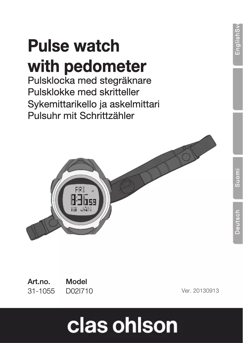 Page 1 de la notice Manuel utilisateur Clas Ohlson D02I710