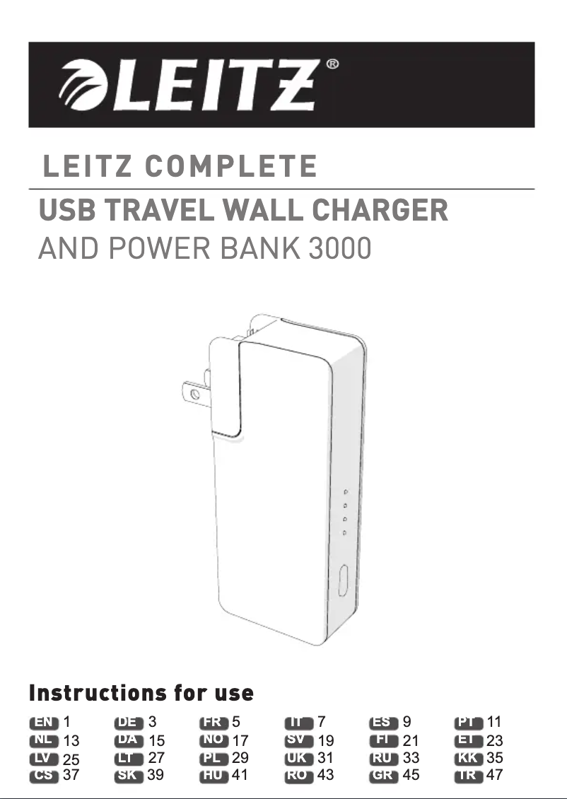 Page n°1 - Manuel utilisateur Leitz 63070095