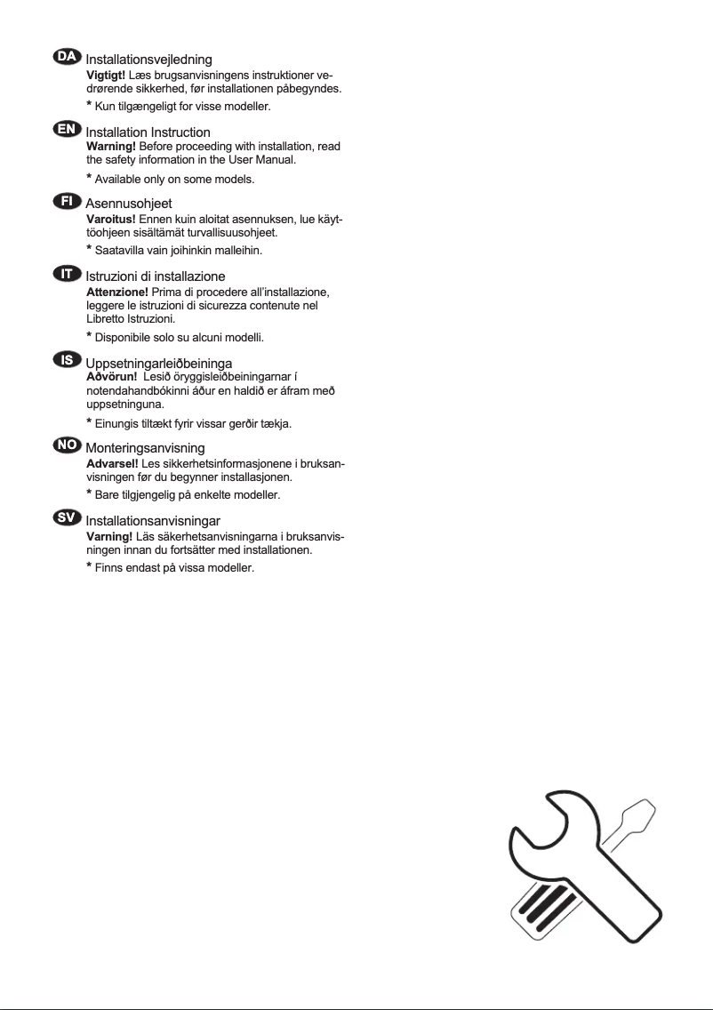 Page n°1 - Guide d'installation Electrolux ESF5206LOW