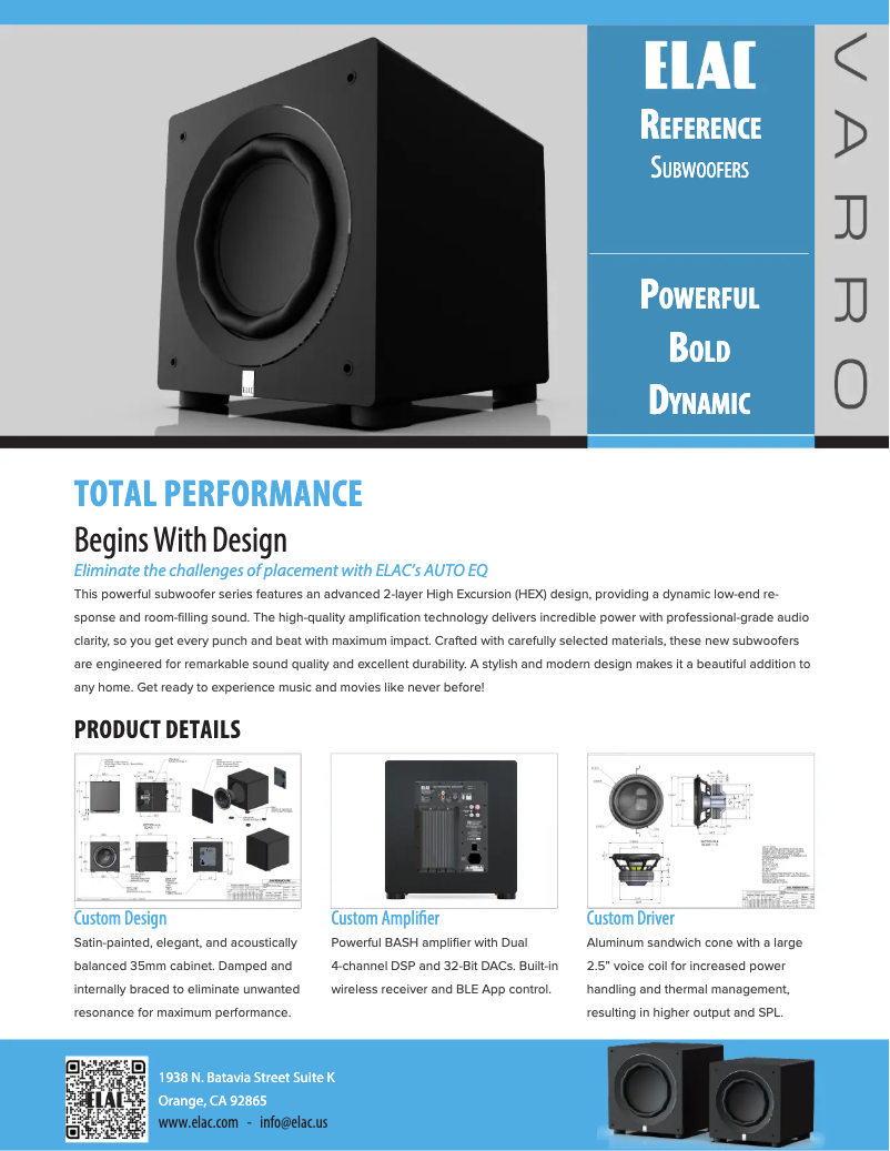 Page n°1 - Fiche technique ELAC Varro RS700