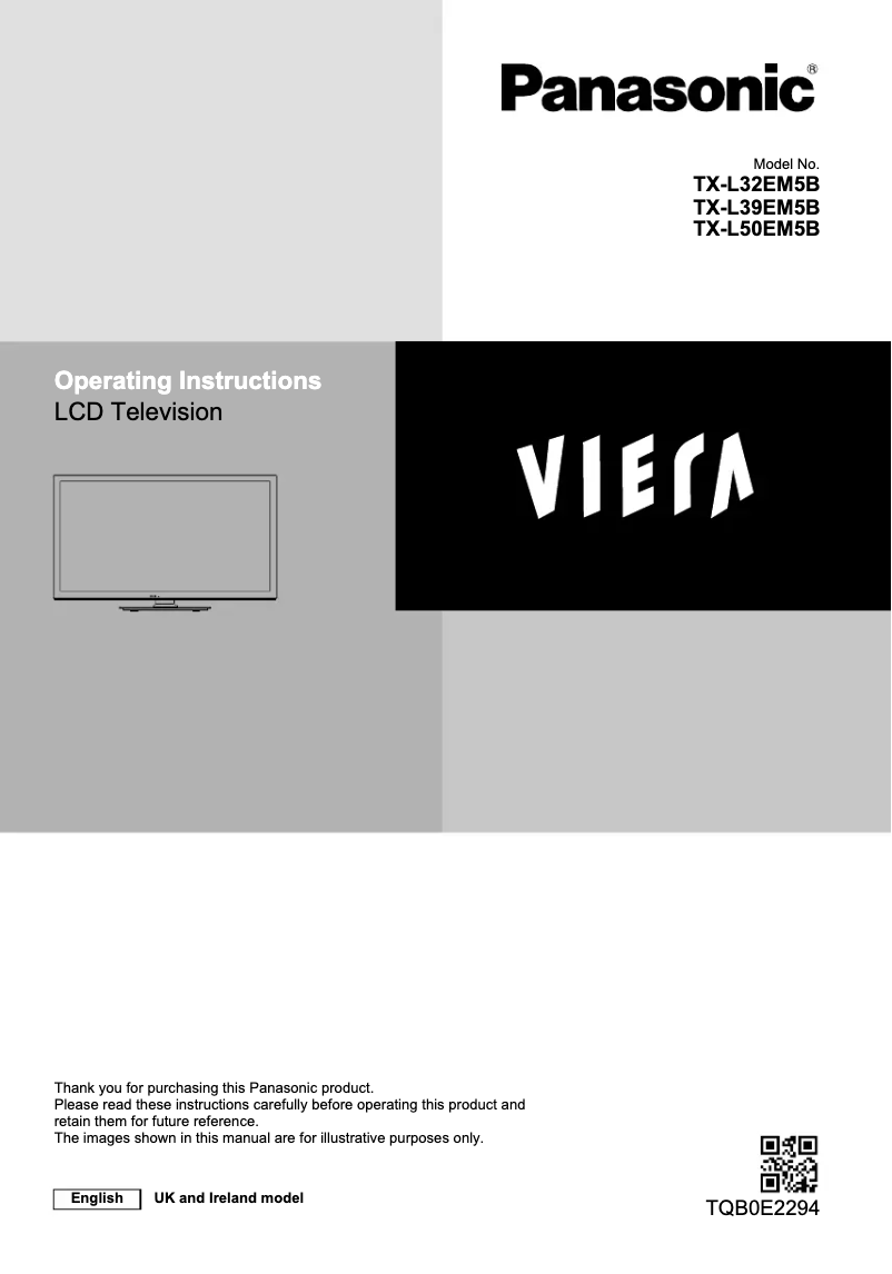 Page 1 de la notice Manuel utilisateur Panasonic Viera TX-L32EM5B