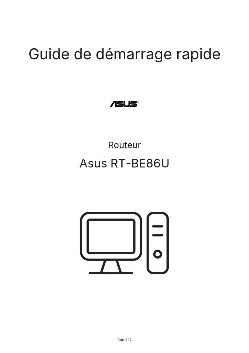 Image de la première page du manuel de l'appareil RT-BE86U