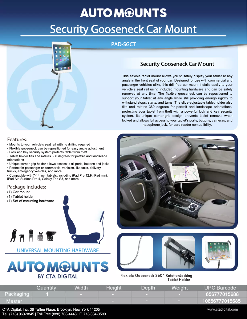 Page n°1 - Manuel utilisateur CTA Digital PAD-SGCT