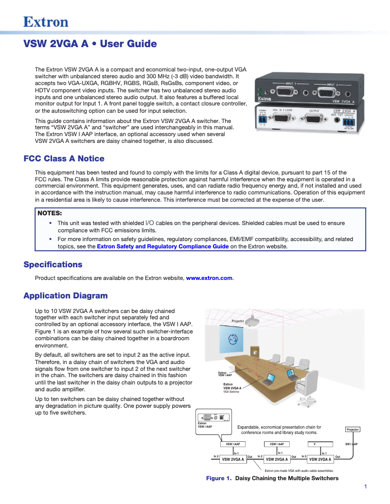 Image de la première page du manuel de l'appareil VSW 2VGA A