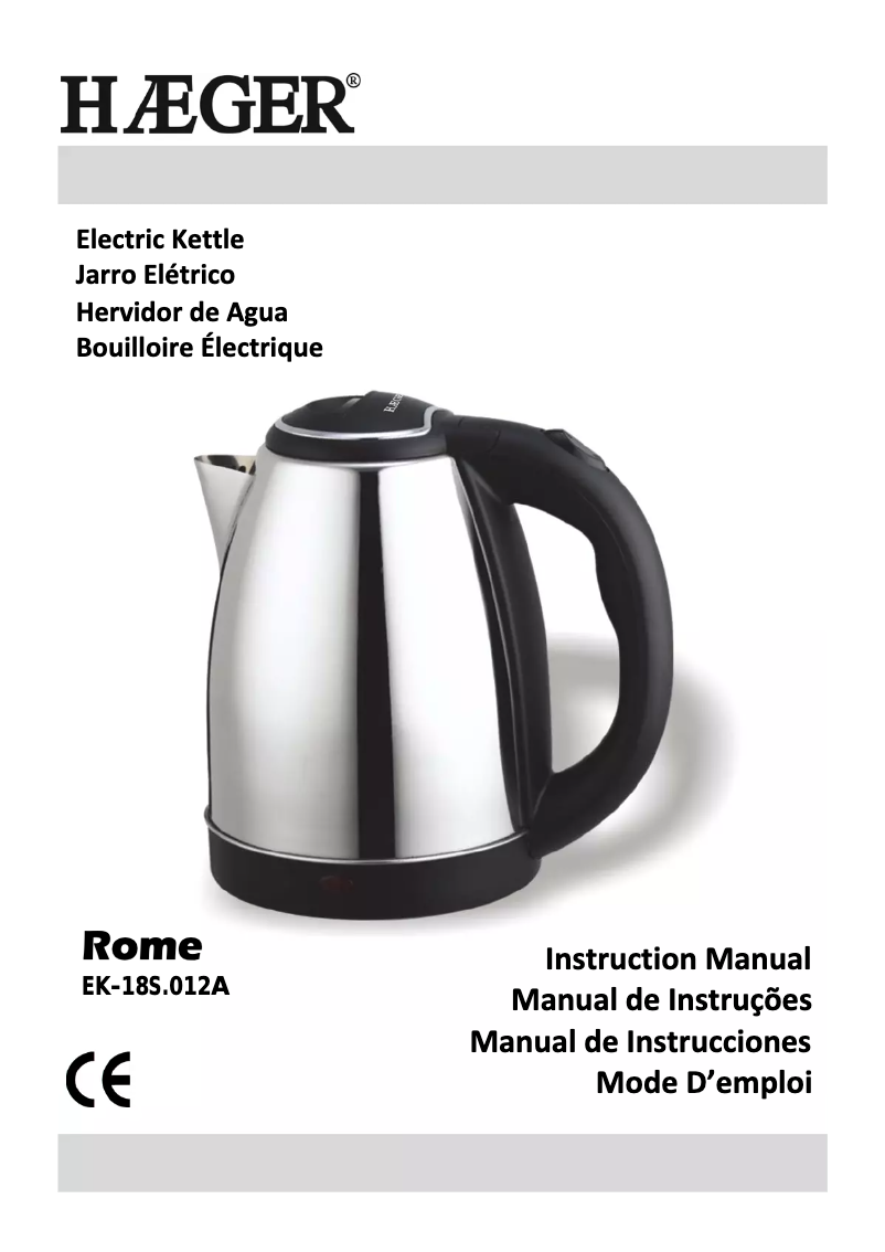 Page 1 de la notice Manuel utilisateur Haeger Rome EK-18S.012