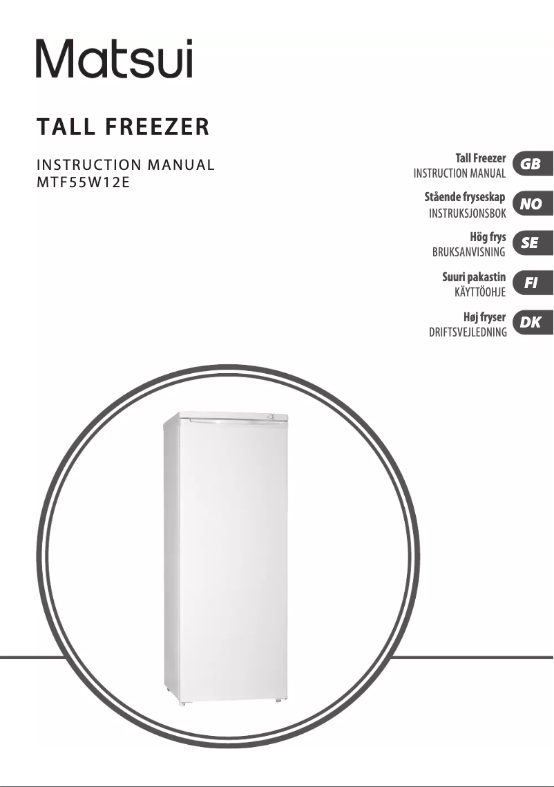 Page 1 de la notice Manuel utilisateur Matsui MTF55W12E