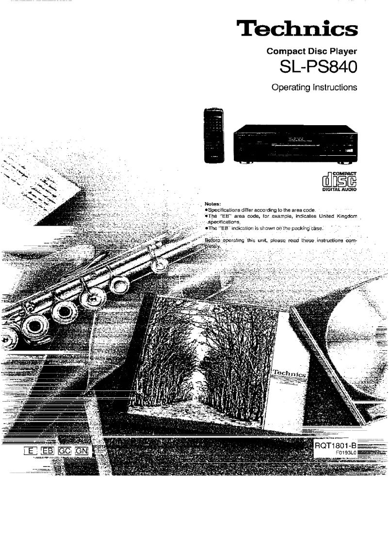 Page n°1 - Manuel utilisateur Panasonic SL-PS840