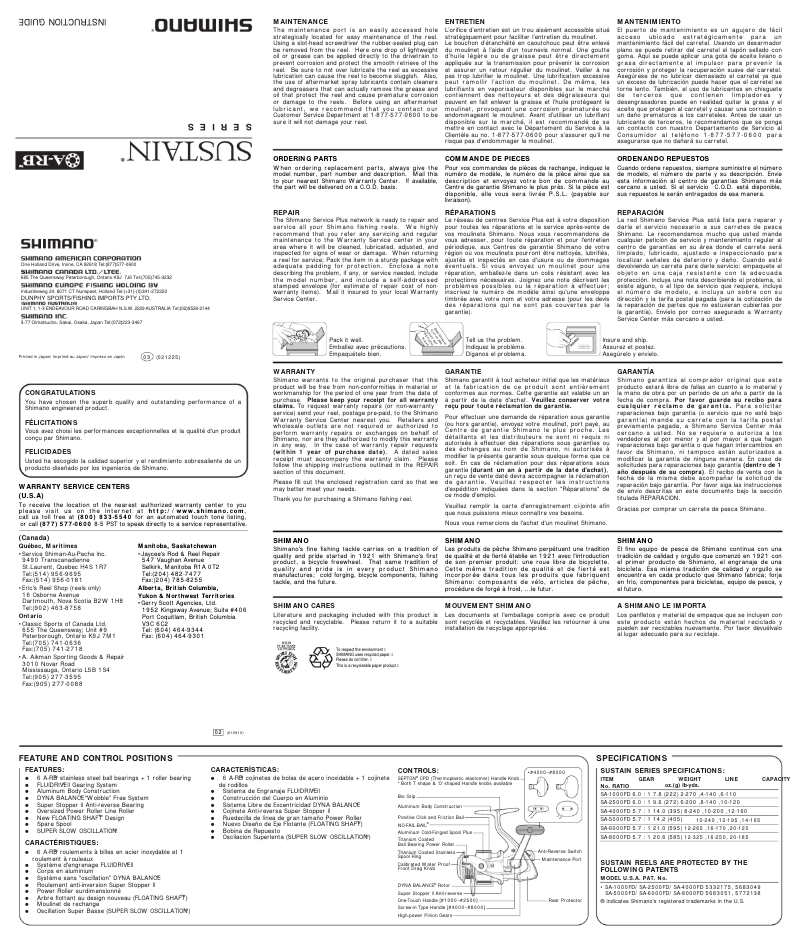 Image de la première page du manuel de l'appareil Sustain 8000FD