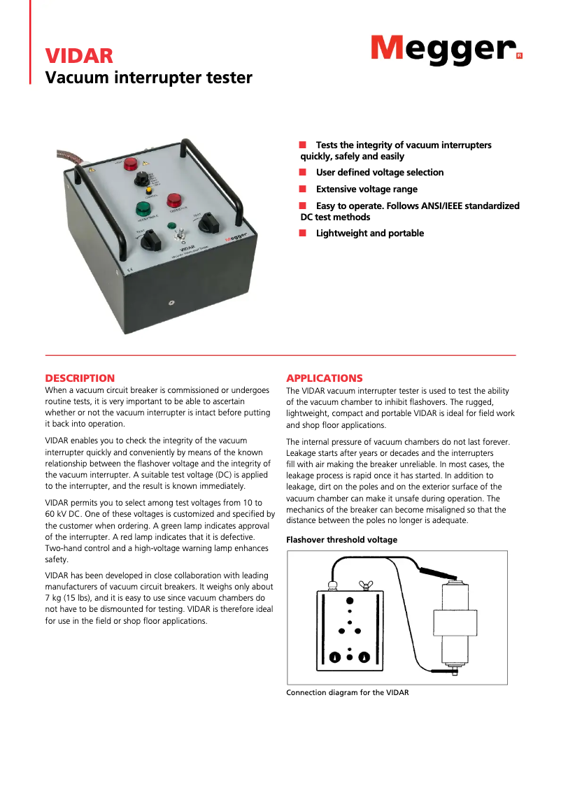 Image de la première page du manuel de l'appareil VIDAR