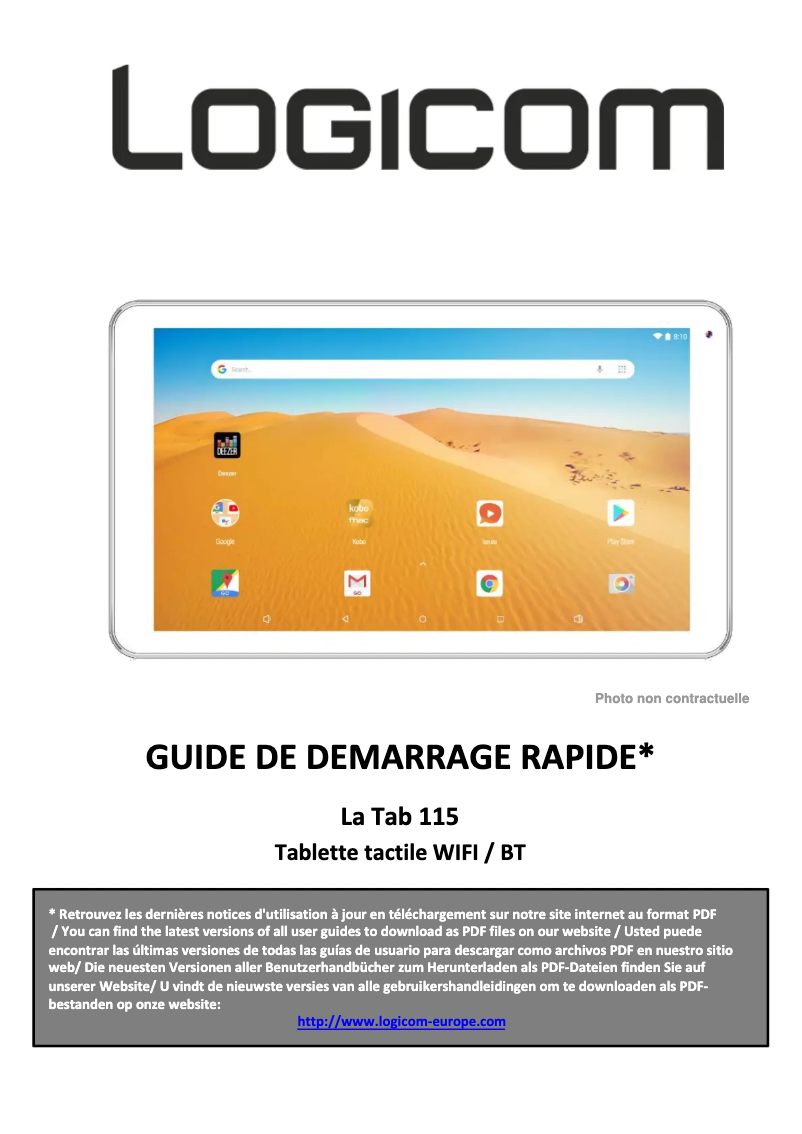 Image de la première page du manuel de l'appareil La Tab 115