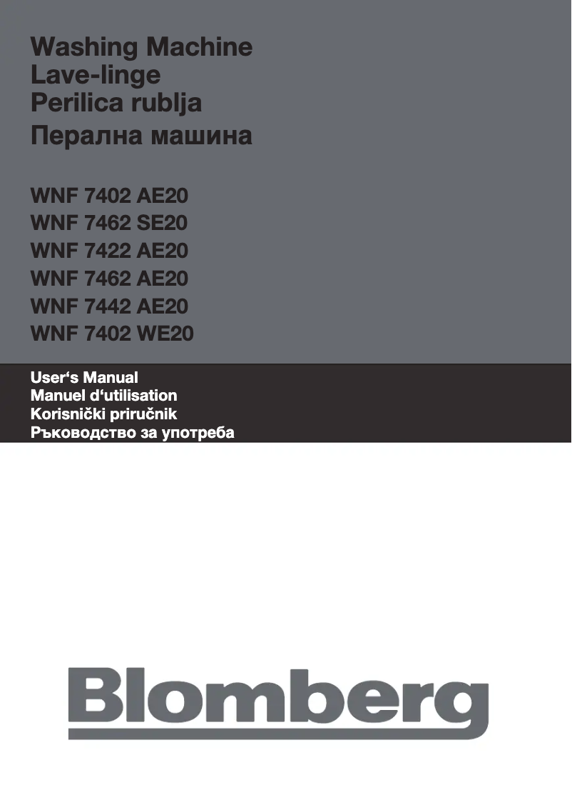 Page n°1 - Manuel utilisateur Blomberg WNF 7442 AE20