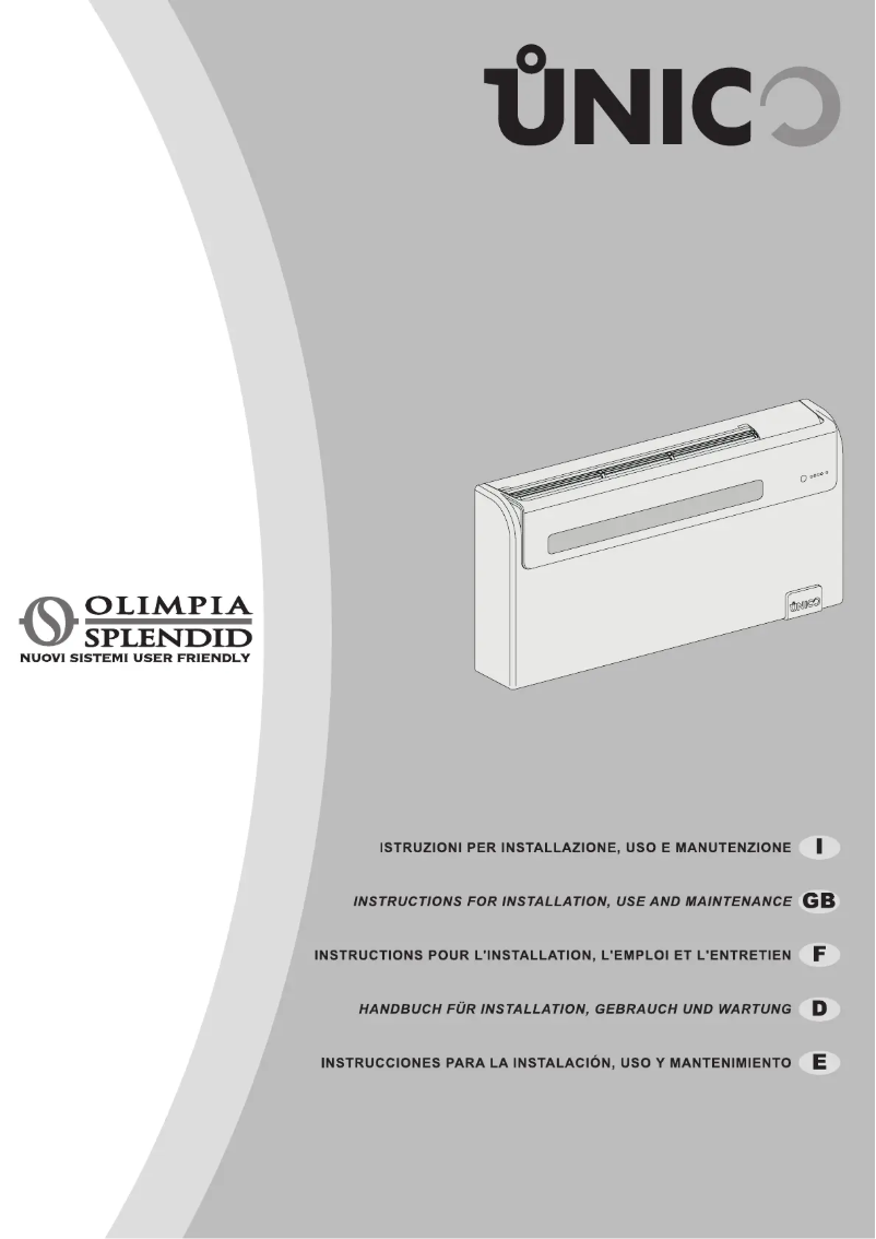 Page 1 de la notice Guide d'installation Olimpia Splendid Unico Air 8 HP