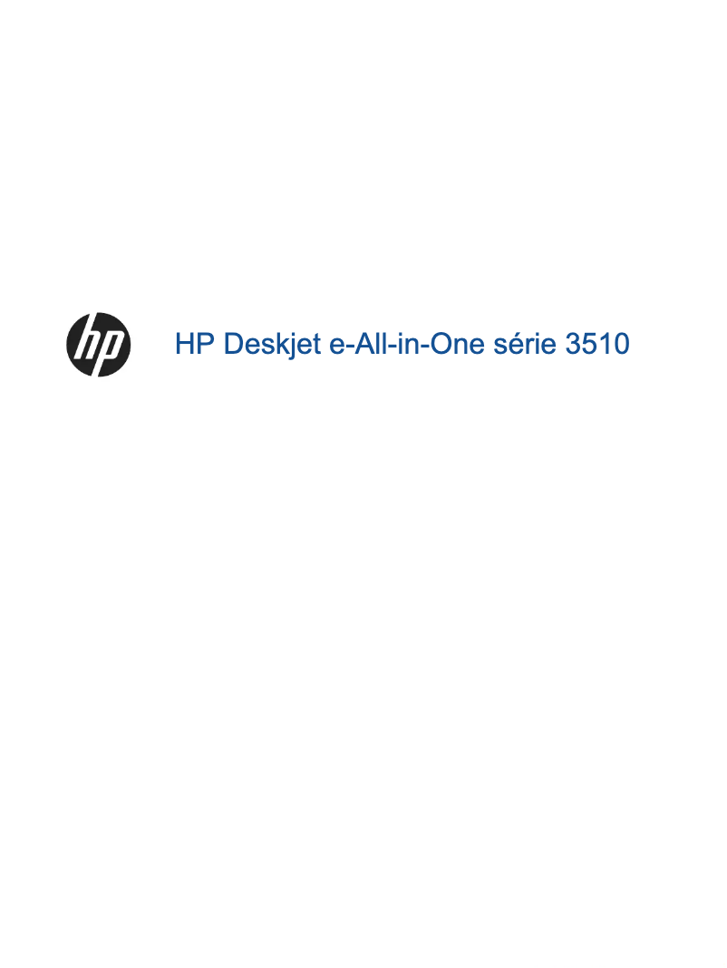 Page 1 de la notice Manuel utilisateur HP Deskjet 3510 e-All-in-One