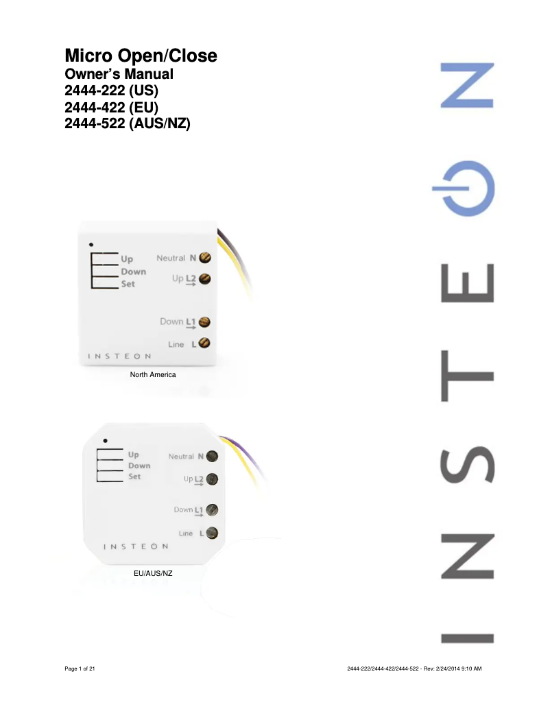 Image de la première page du manuel de l'appareil 2444-222