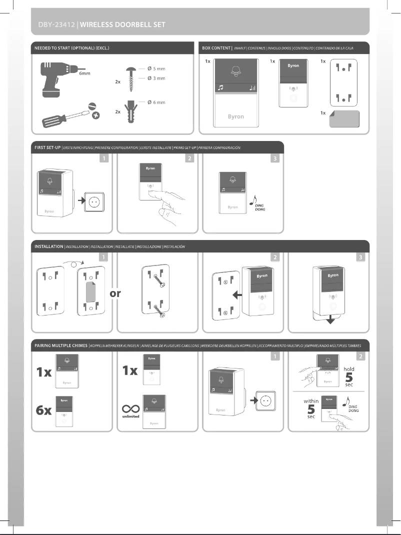 Page 1 de la notice Manuel utilisateur Byron DBY-23412
