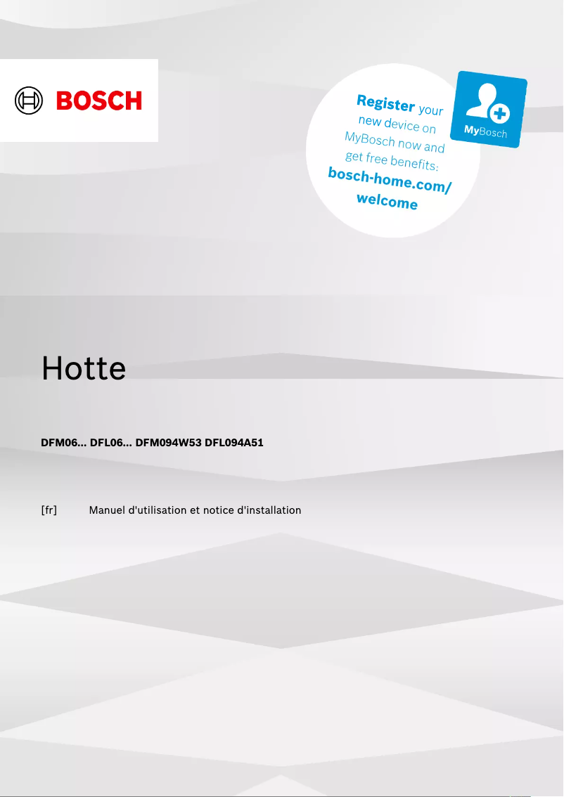 Page 1 de la notice Manuel utilisateur Bosch DFL064W53