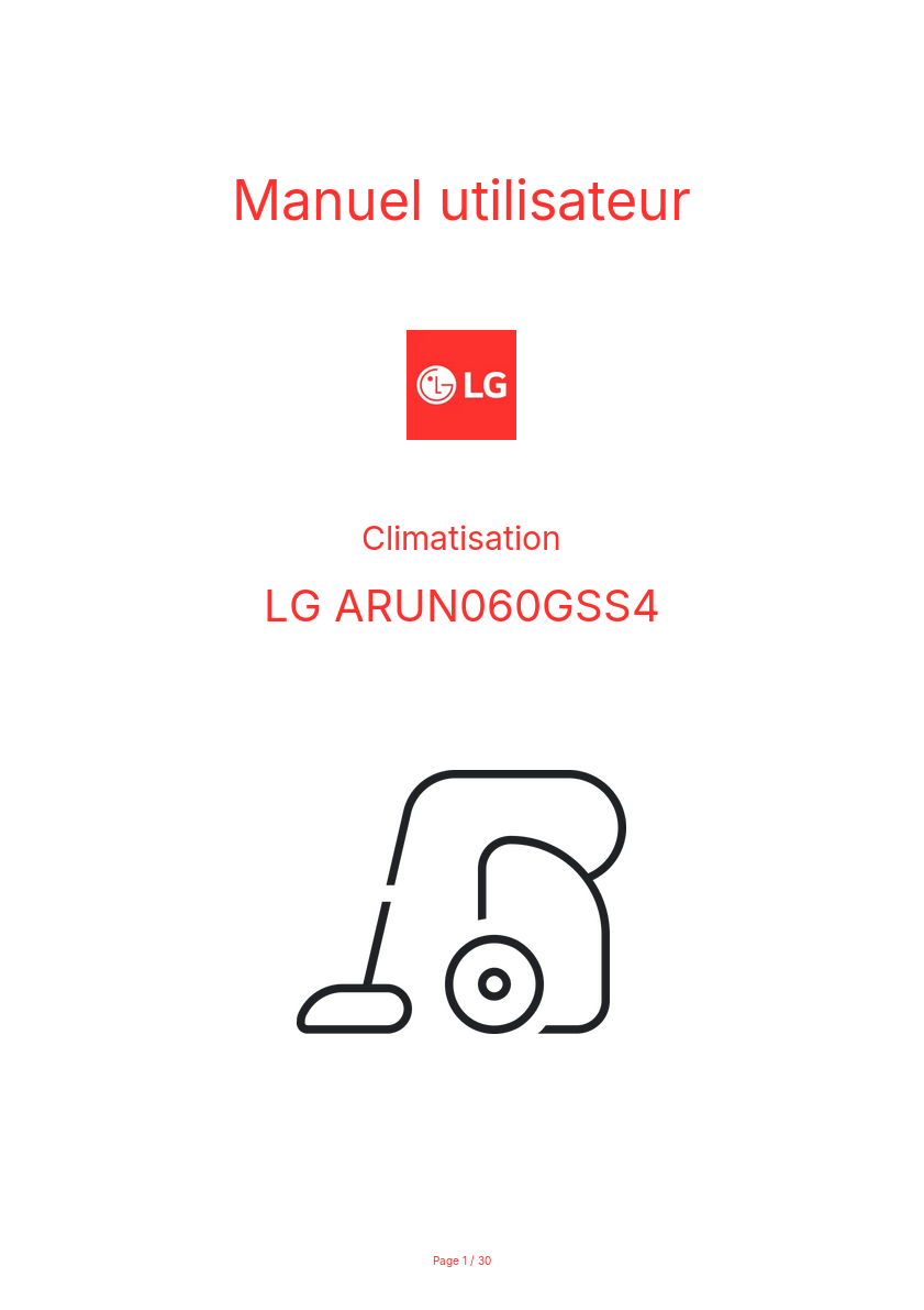 Image de la première page du manuel de l'appareil ARUN060GSS4