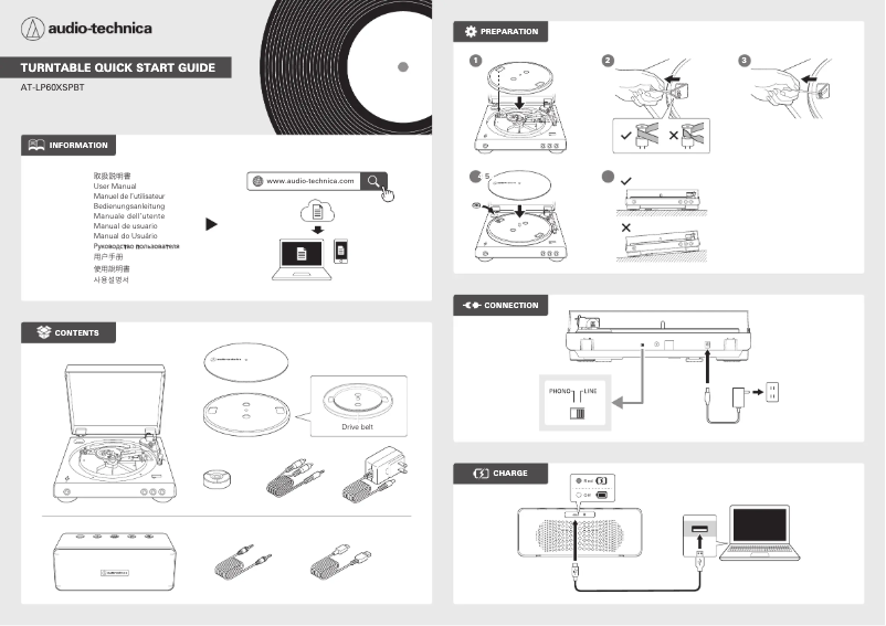 Page n°1 - Guide de démarrage rapide Audio-Technica ATLP60XSPBT