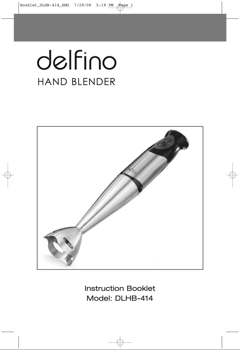 Page 1 de la notice Manuel utilisateur Toastess Delfino DLHB-414