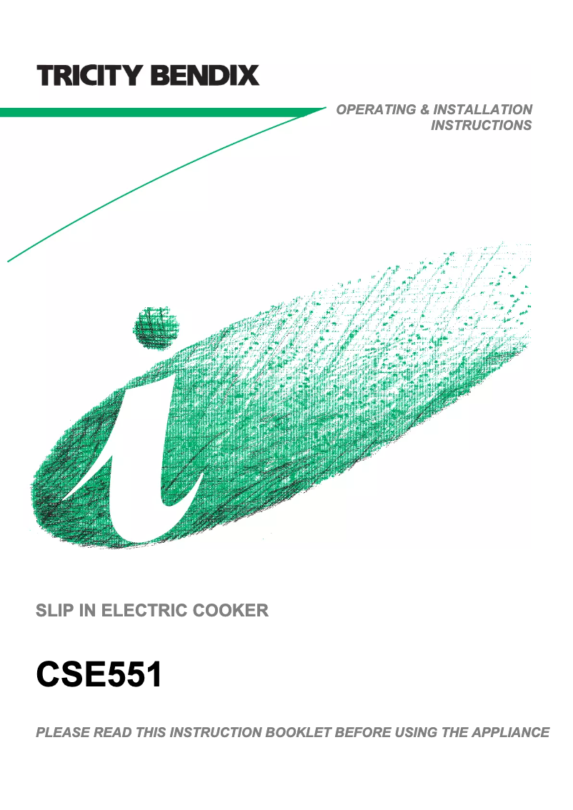 Page n°1 - Manuel utilisateur Tricity Bendix CSE551W