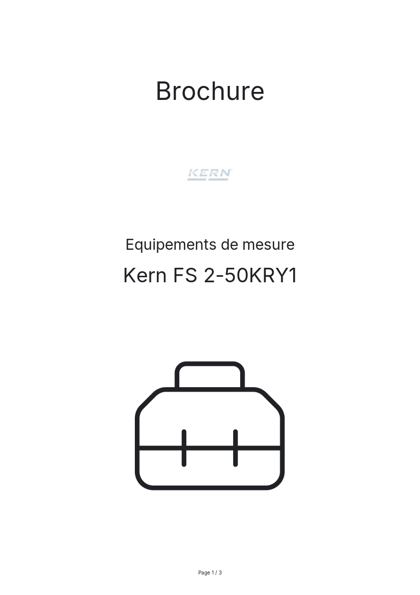 Image de la première page du manuel de l'appareil FS 2-50KRY1