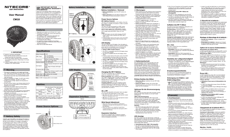 Image de la première page du manuel de l'appareil CW10