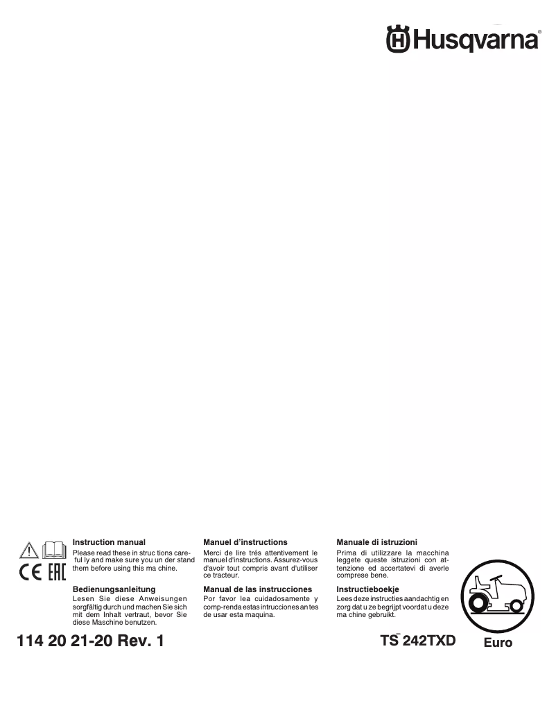 Page 1 de la notice Manuel utilisateur Husqvarna TS 38