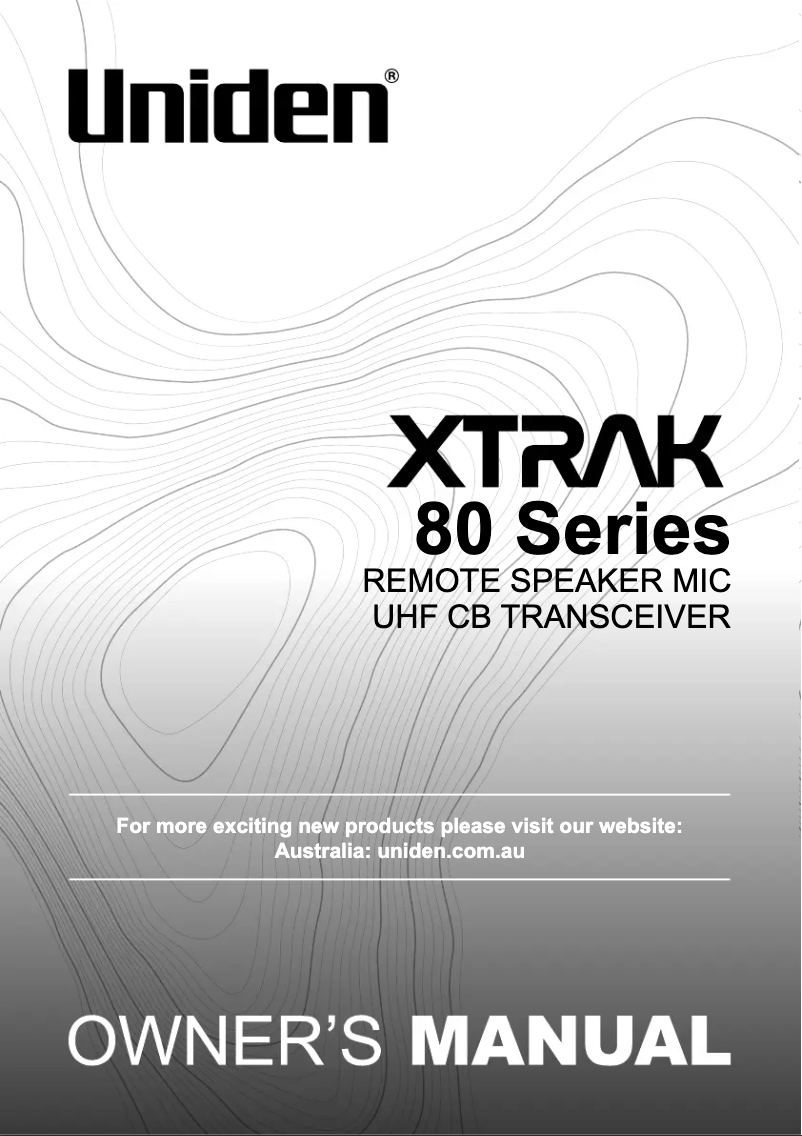 Image de la première page du manuel de l'appareil XTRAK 80