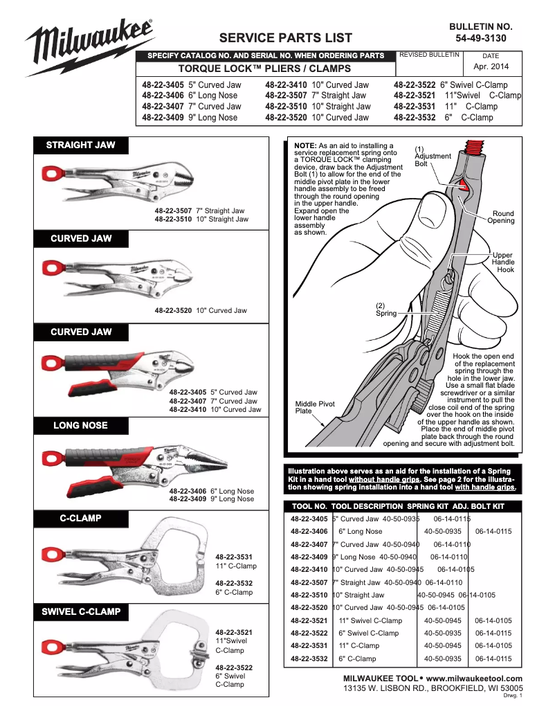 Page 1 de la notice Manuel utilisateur Milwaukee 48-22-3533