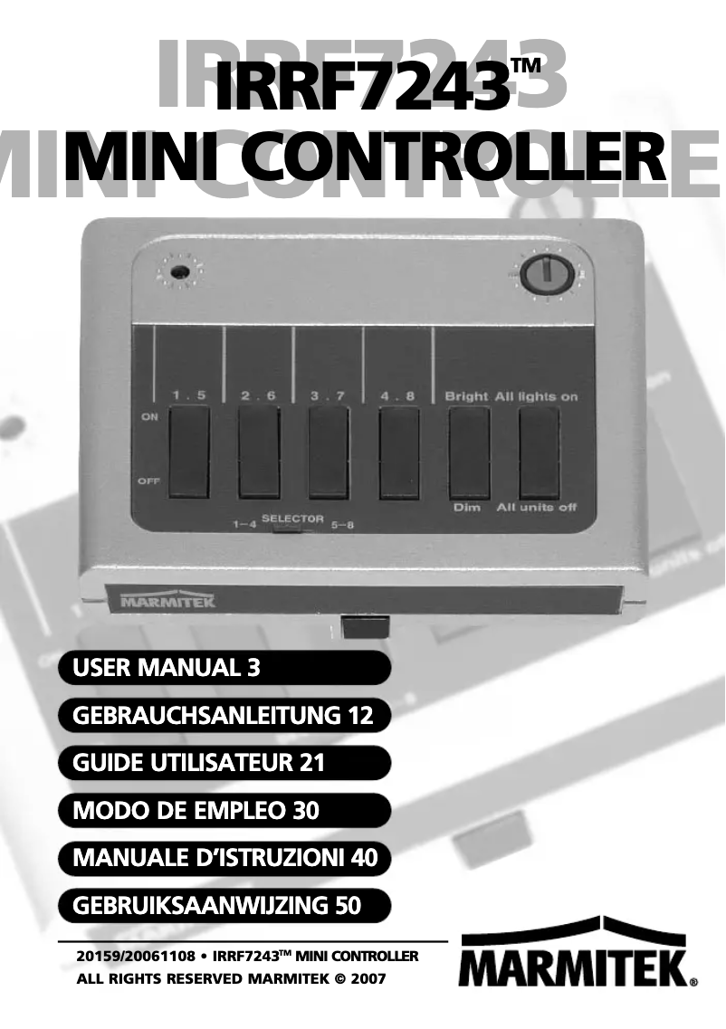 Page 1 de la notice Manuel utilisateur Marmitek IRRF7243